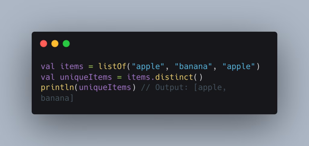kotlin Preserving Order with distinct()